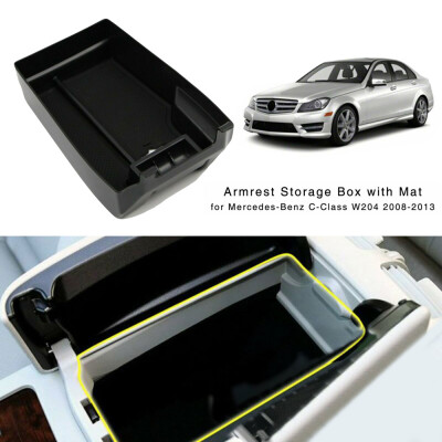 

Car Armrest Storage Box Console Holder Tray For Mercdes Benz C W204 2008-2013