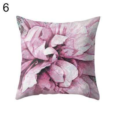 

Flower Peony Throw Pillow Case Cushion Cover Sofa Bed Car Cafe Office Decoration