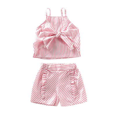 

Summer Kids Girls Clothes T-shirt Short Set 2PCS Casual Sleeveless Tops Short Set for Girls Clothing Set