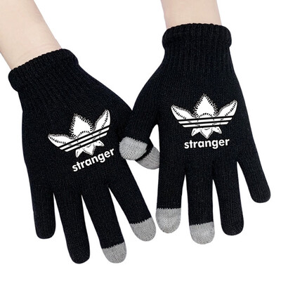

Animemerch Stranger Things Gloves Eleven Demogorgon Cosplay Gloves Full Finger Gloves Printed Gloves Winter Warm Mitten