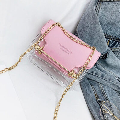 

Bag Set Women Transparent Shoulder Bag Pvc Clear Tote Jelly Bag Small Leather Handbag Girl Summer Bag