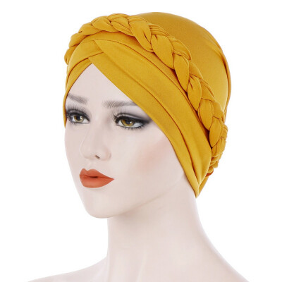 

Women Hooded Muslim Hat Bohemian Double Braided Turban Hat India Cap Muslim Hats