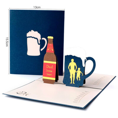 

Toponeto Fathers Day Up Card Gifts Handmade Greeting Postcard I Love Dad Creative
