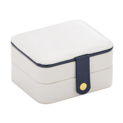 

Household Three-layer Portable Jewelry Box Leather Stud Earrings Storage Box For Lady