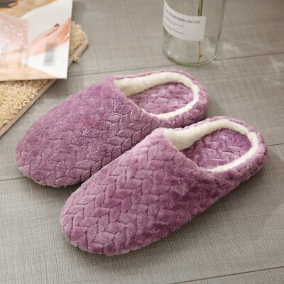 

Cotton Slippers Suede Non-slip Cotton Slippers Jacquard Soft Bottom Indoor Cotton Slippers Winter Warm Home Floor Bedroom Shoes