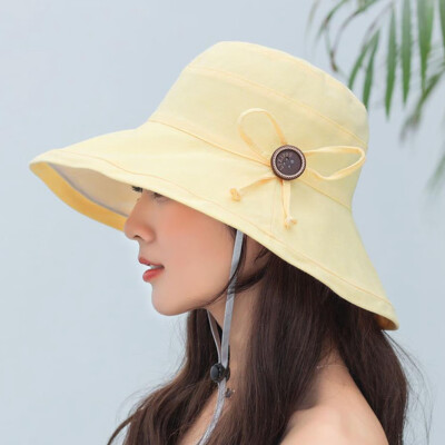 

New Beach Bow Hats For Women Hat Female Lady Bucket Hat Hat Summer Woman Wide Brim Anti-Uv Summer Sun Cap