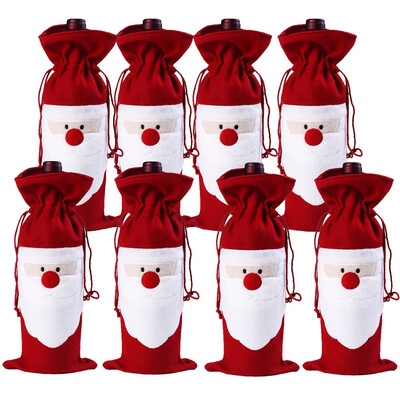 

Tailored 8PC Christmas Wine Bottle Set Santa Decoration Xmas Bottle Cap Xmas Decor
