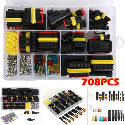 

240Pcs Car Auto Sealed Waterproof Electrical Terminal Wire Connector Plug Kit Car Accessories Auto Spare Part