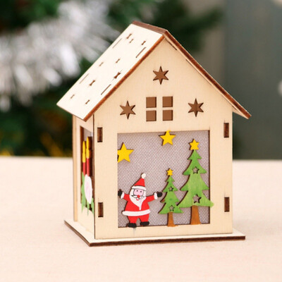 

Festival LED Light Wood House Christmas Tree Decorations For Home Hanging Ornaments Holiday Nice Xmas Gift Wedding Navidad 2018