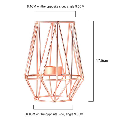 

Nordic style wrought iron plating craft geometry candlestick rose gold candlestick home decoration metal crafts