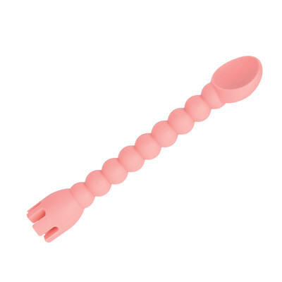 

Toponeto Cutie Silicone Baby Spoon Fork 2-In-1 Self-Feeding Baby Spoon Tools Kitchen