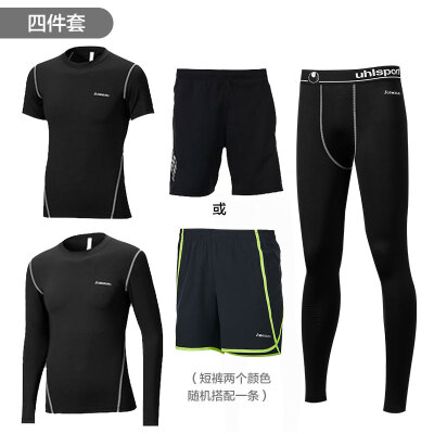 

Kawasaki KAWASAKI workout clothes tights mens sports suits badminton running season quick-drying short-sleeved training morning run four-piece set 3XL