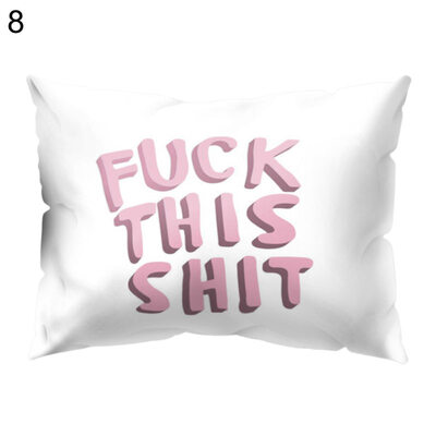 

Unique Letters Print Pillow Case Cushion Cover Sofa Bed Car Cafe Office Decor