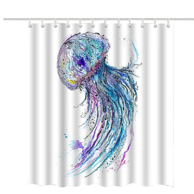 

Gobestart New Waterproof Shower Curtain with 12 Hooks 3D Printed Bathroom Polyester
