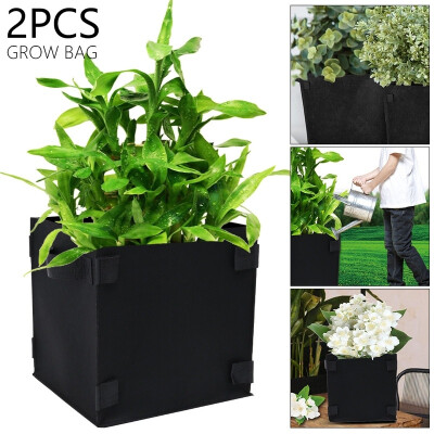 

2pcsset Black Fabric Vegetable Plants Grow Flower Planting Pots Breathable Plant Bags Smart Plant with handle