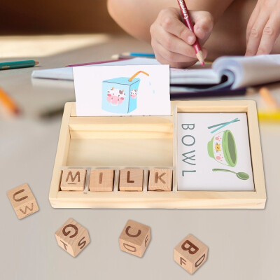 

Willstar Kids Educational Toy English Spelling Word Building Blocks Cognitive Card