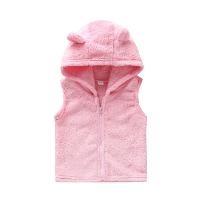 

Autumn Winter Casual Fashion Baby Printing Sleeveless Hooded Waistcoats Kids Vests