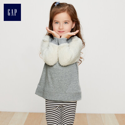 

GAP flagship store female&young comfortable animal pattern imitation lambskin long-sleeved sweater 395044 gray polar bear print 2YRS