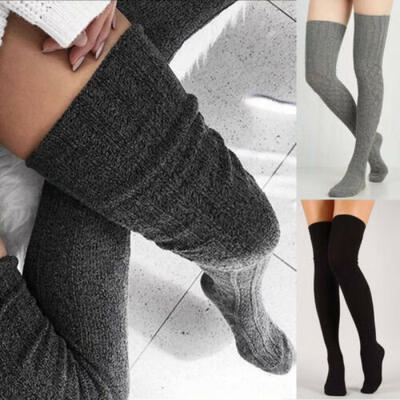 

Women Girls Cable Knit Long Boot Socks Over Knee Thigh High Warm Stocking