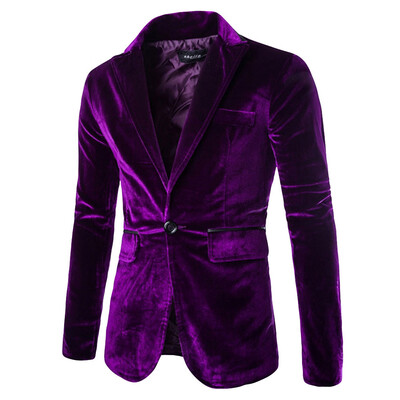 

Gobestart Mens Fashion Pure Corduroy Casual Single Button Corduroy Suit Jacket Coat