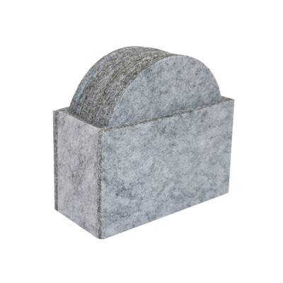 

8pcs Set Natural Felt Coasters With Box Holder Storage Thicken Retro Cup Mat Set Coaster For Drinks Kitchen Supplies