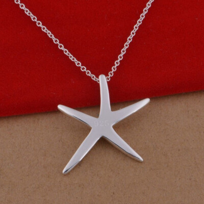 

1Pcs Free Shipping Silver Plated Necklace Jewelry Fashion Cute Star Starfish Pendant Snake Necklace