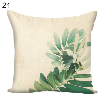 

45x45cm Green Leaf Square Throw Pillow Case Cushion Cover Sofa Bed Car Decor