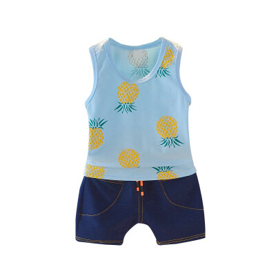 

Baby Kid Boy Clothes Summe Boy Clothing Set Pineapple Sleeveless VestDemin Shorts 2PCs Kids Boy Clothes Set