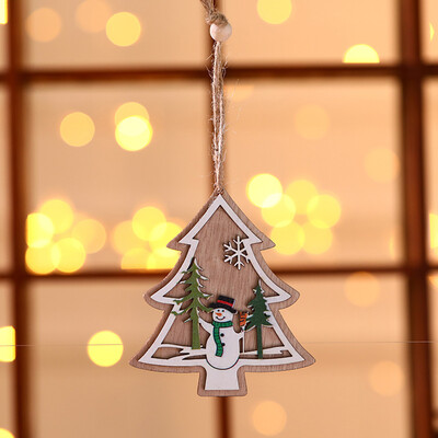 

Gobestart Christmas Decorations Wooden Christmas Hollowed out Christmas Tree Small Pendant