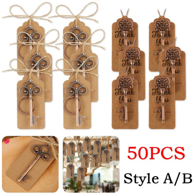

2 Style Metal Key Beer Bottle Opener with Paperboard Tag Card Wedding Party Supplies Favors Vintage Kitchen Accessories