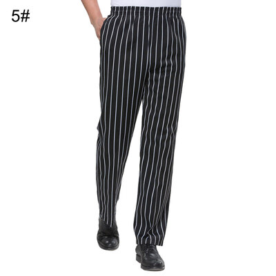 

Men Stripe Plaid Chili Printed Hotel Restaurant Kitchen Chef Work Long Pants