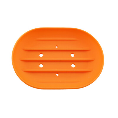 

Bathroom Silicone Soap Dish Storage Holder Rack Bath Soapbox Plate Tray Drain