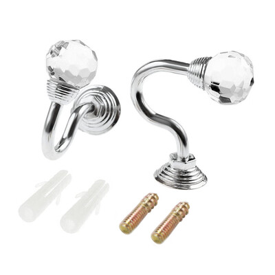 

JPGIF 2 x Crystal And Chrome Tie Back Hooks - Ideal For Designer Fabric Curtains