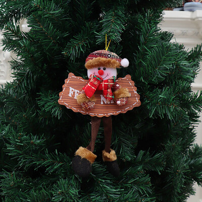 

Gobestart Christmas Wooden Sign Pendants Old Man Snowman Deer Bear Cloth Fireplace Window
