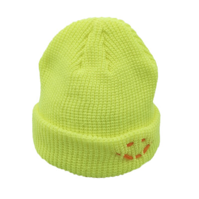 

Newborn Boys Girls Caps Cute Autumn Winter Warm Kids Baby Solid Printing Hats Wool Hemming Caps