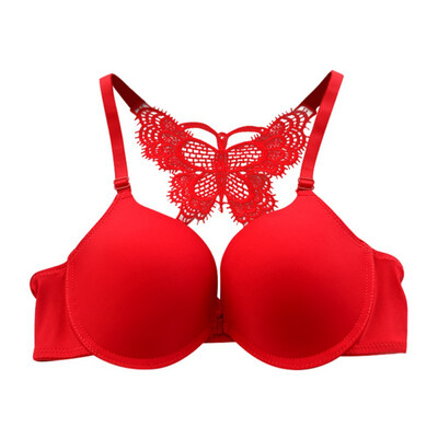 

Women Sexy Lingerie Solid Front Closure Women Underwear Bra Y-line Strap Sexy Racerback Bras Push Up Charming Lace Newest