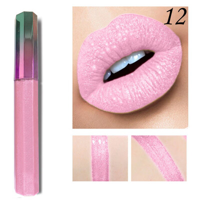 

12Colors Professional Matte Metallic Shiny Lip Glaze Gloss Long Lasting Lipstick