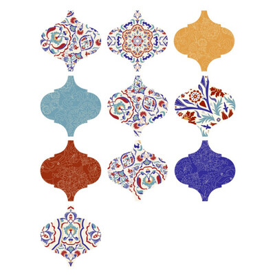 

10PcsSet Moroccan Style Crystal Tile Wall Stickers Self-adhesive Waterproof Oilproof Backsplash Kitchen Bathroom Wall Stickers
