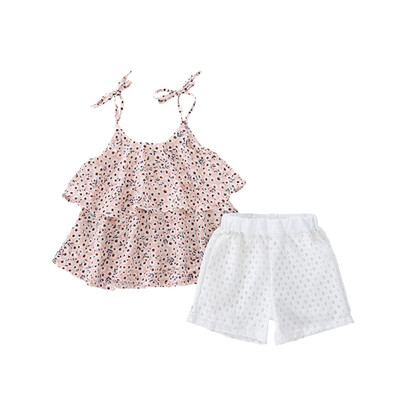 

Baby Girl Clothes Summer Baby Girls Casual Sleeveless Floral Print T-shirt TopsShorts Suits Costume Set 0-5T