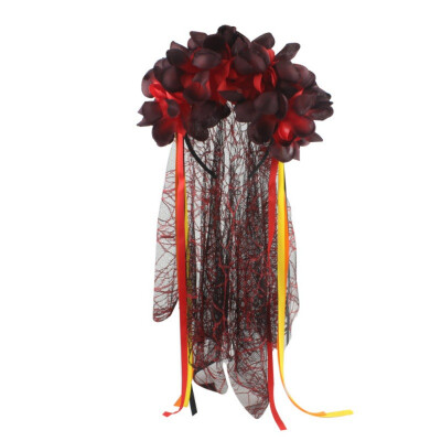 

Halloween Flower Headbands With Gauze Costume Hair Hoop Makeup Party Headpiece Halloween Party Fancy Decor nm