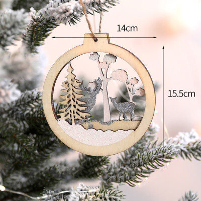 

Tailored Home Decor Gifts Wooden Pendant Christmas Tree Ornament Party Hanging Decor