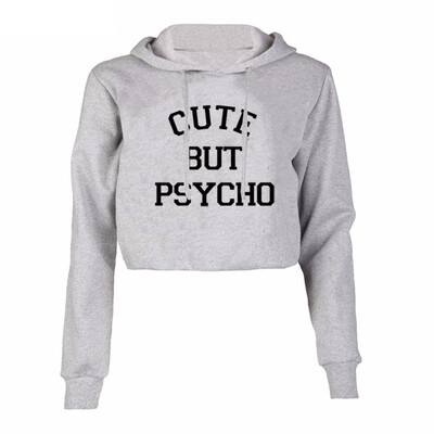 

Long Sleeve Crop Sweatshirt Pullover Hoodies Sweater Top Letter Print Women Nightclub Hoodies Winter Hoodies