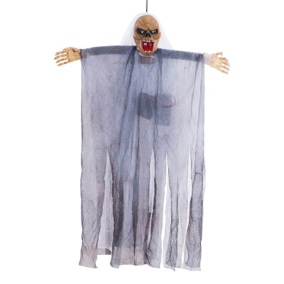 

Voice Control Cap Gauze Ghost For Halloween Hanging Decoration With Sound And Red Light