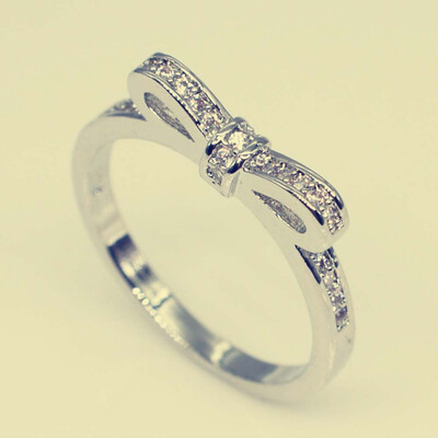 

Ring Stone Bow Hot Sale Size Bowknot Best European Silver with Ring Necessaries Crystal