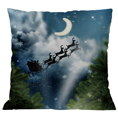 

Tailored Merry Christmas Pillow Cases Linen Sofa Cushion Cover Home Decor Pillow Core