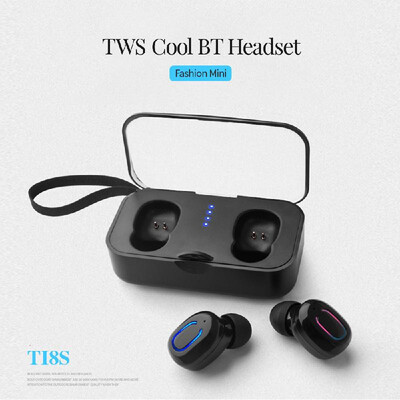 

TI8S TWS BT50 Wireless Earbuds Headphones Mini Earphones HiFi Stereo In-ear Sports Earphones with Microphone with 500mAh Charging