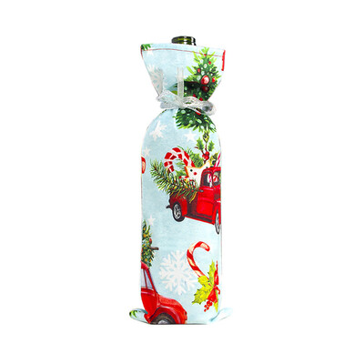 

Toponeto Family Santas wine Bottle Cover Bag Christmas Decoration