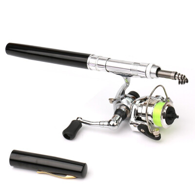 

Portable Pocket Mini Fishing Rod Telescopic Fishing Pole Pen Shape Folded Fishing Rod With Metal Spinning Reel Wheel