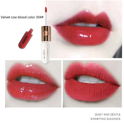 

Minshzee Lip Glaze Moisturizing Non-stick Cup Waterproof Long-lasting Double-end Lip Gloss