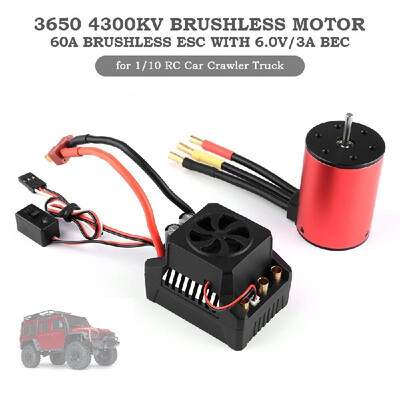 

GoolRC 3650 3900KV Brushless Motor&60A Brushless Splash-Proof Electronic Speed Controller ESC with 60V3A BEC for 110 RC Car